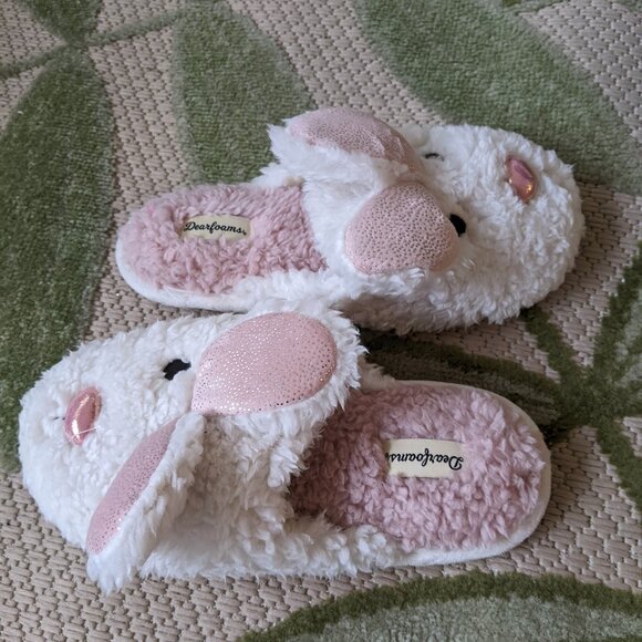 Dearfoams Bunny Slippers, NEW,  Women's Size M (7-8) - Picture 3 of 5